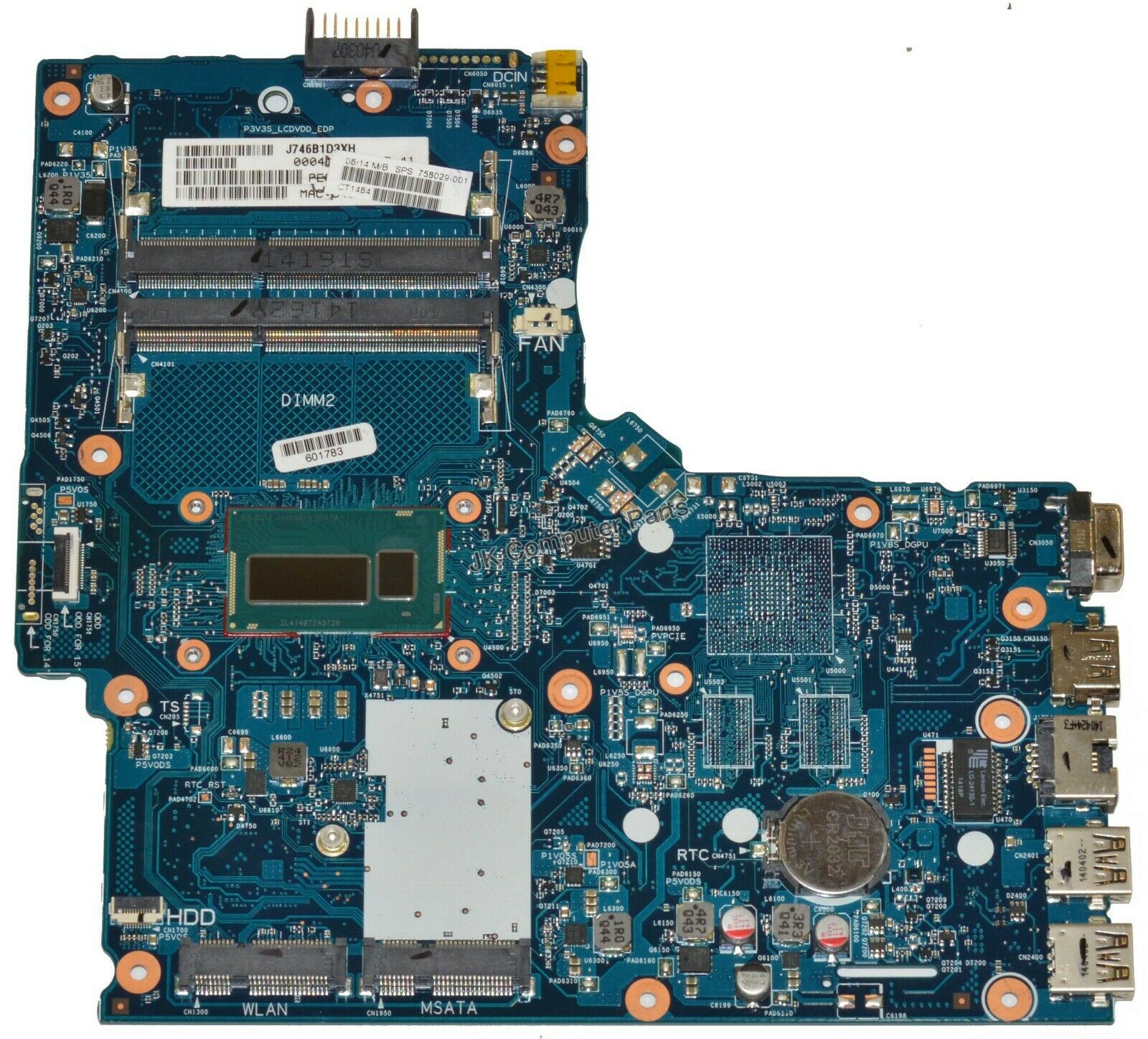 HP 350 G1 G2 Laptop Motherboard w/ Intel i5-4200U 1.6GHz CPU 758029-001 CPU Speed: 1.6 GHz MPN: 758029-001