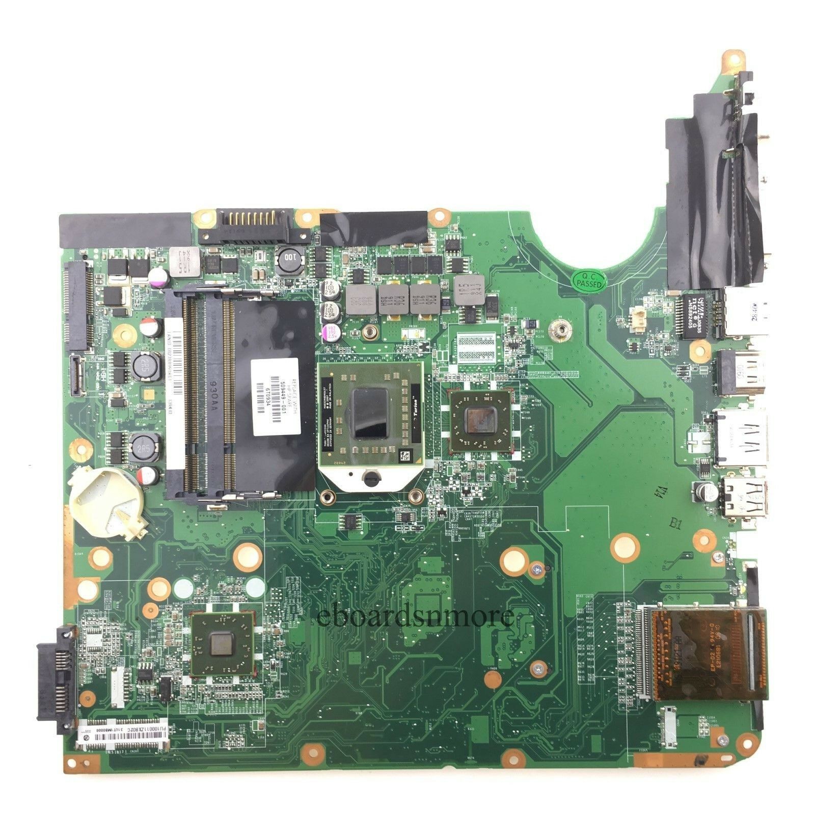 509449-001 AMD S1 MOTHERBOARD for HP PAVILION DV6-1100 Series Laptops, HD3200, A Compatible CPU Brand: AMD