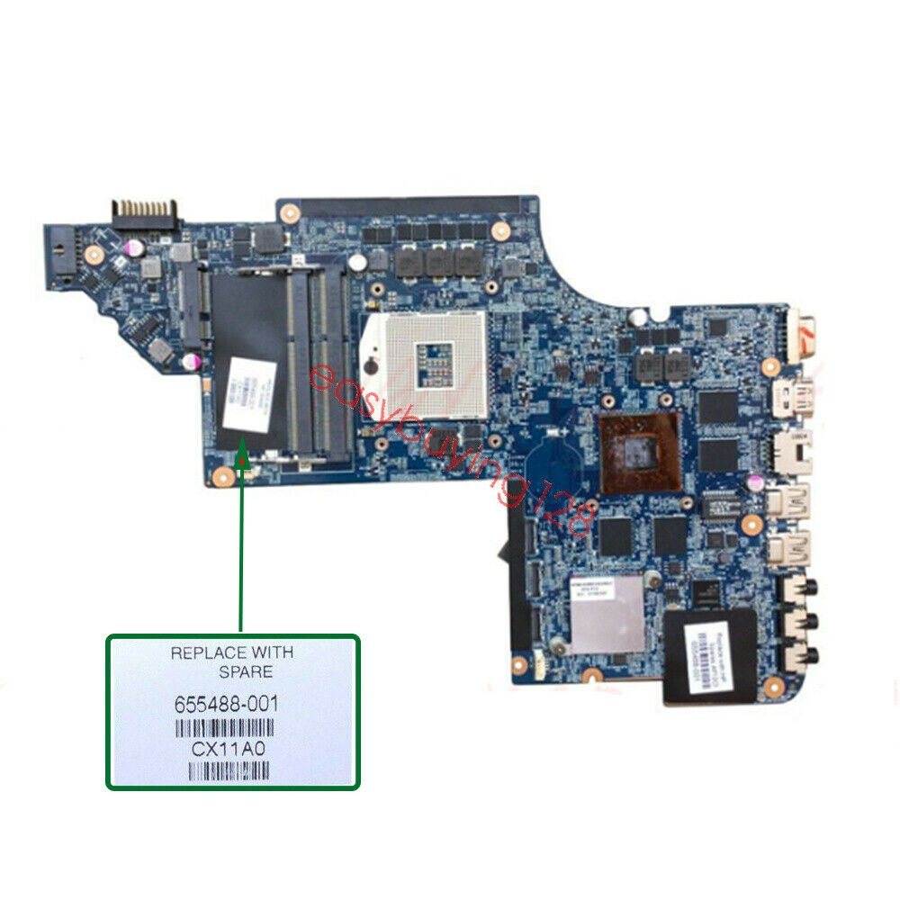 655488-001 For HP PAVILION DV7 DV7-6100 motherboard Intel HM65 HD6770M Tested OK Brand: HP Socket Type: So