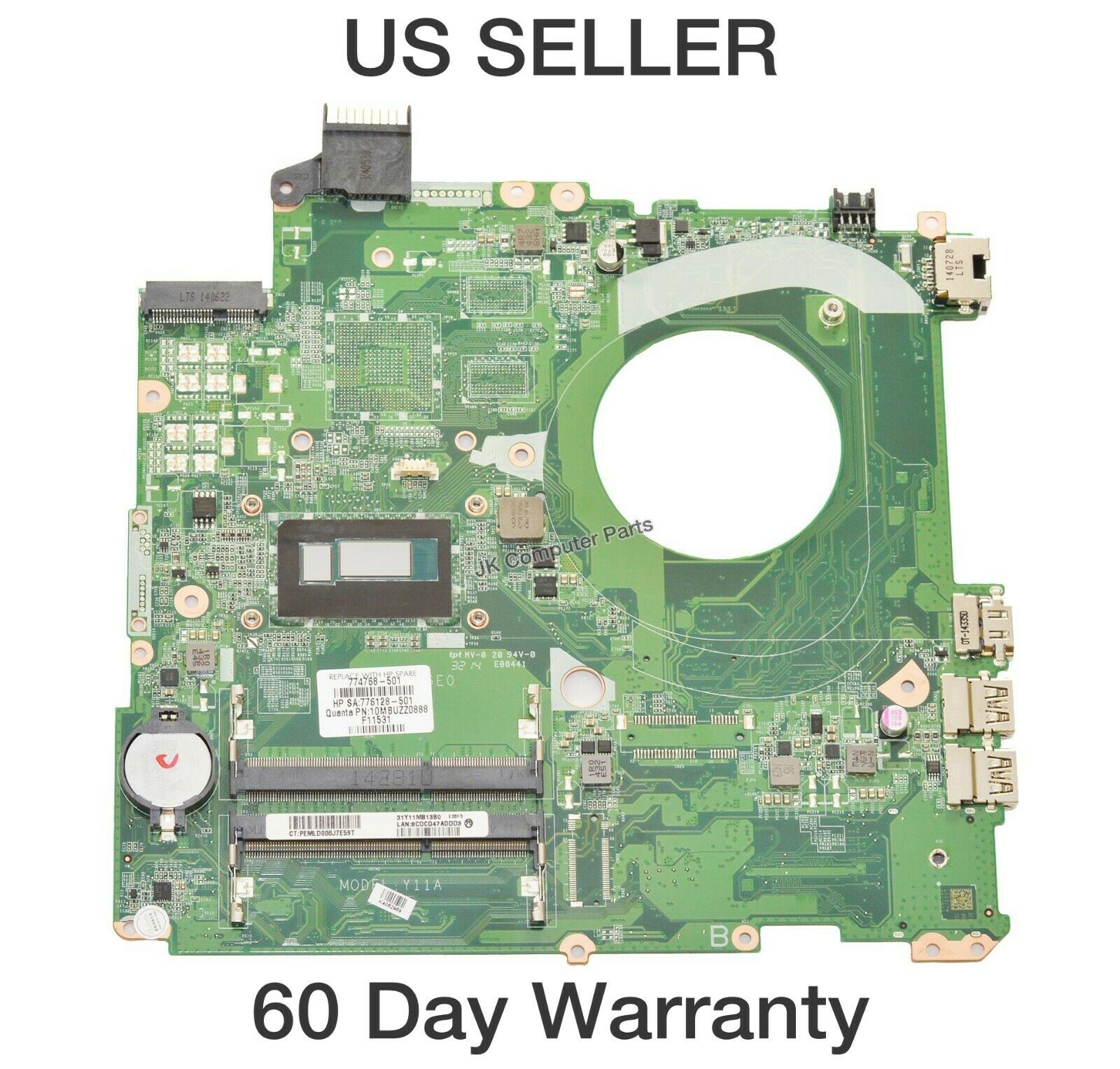 HP Pavilion 15-P Laptop Motherboard w/ Intel i3-4030U 1.9GHz CPU 774768-501 CPU Speed: 1.9 GHz MPN: 774768- - Click Image to Close