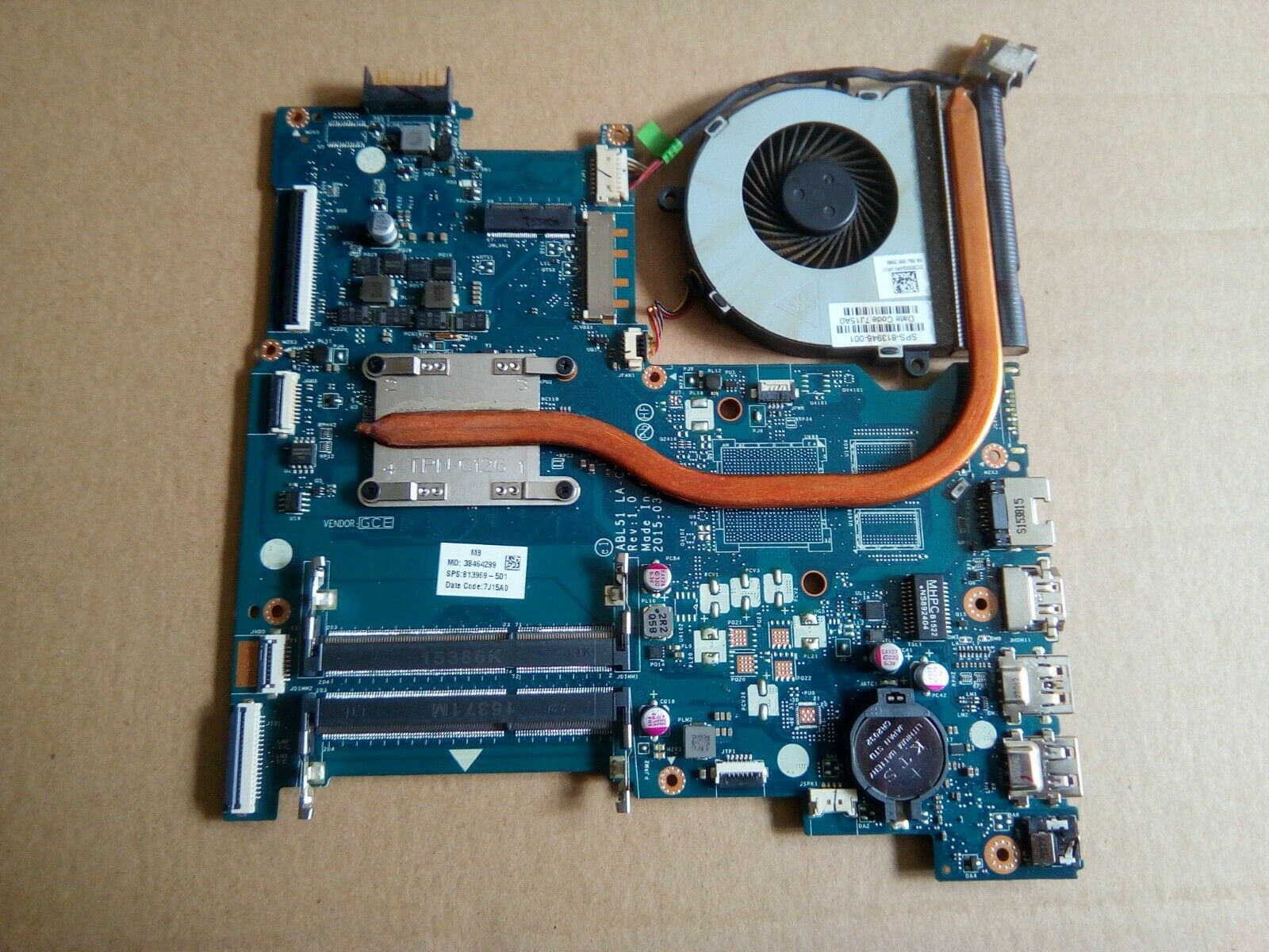 HP PAVILION 15-AF AMD A8-7410 LAPTOP MOTHERBOARD MAINBOARD 813969-501 - Ref: D61 Genuine used part. Used b