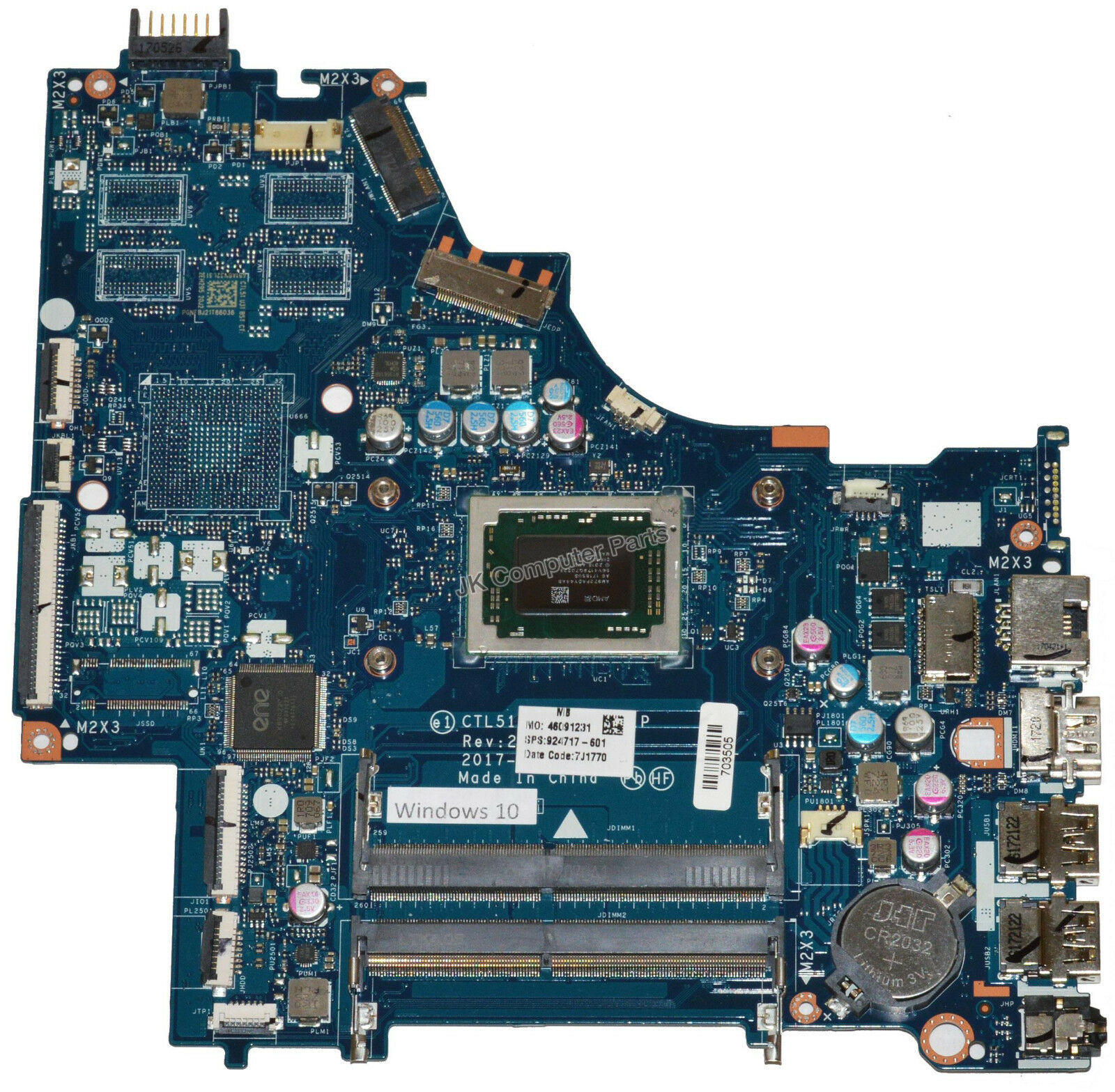 HP 15-BW Laptop Motherboard w/ AMD A12-9720P 2.7GHz CPU 924717-601 Brand: HP Compatible CPU Brand: AMD For