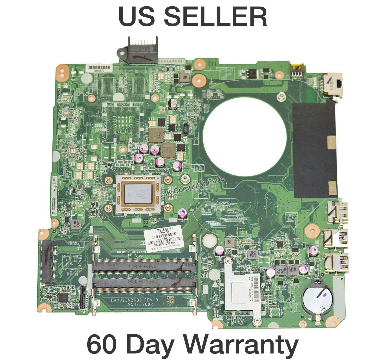 HP 15-N2 Laptop Motherboard w/ AMD A8-4555M 1.6Ghz CPU 737140-501 CPU Speed: 1.6 GHz MPN: 737140-501 Integr