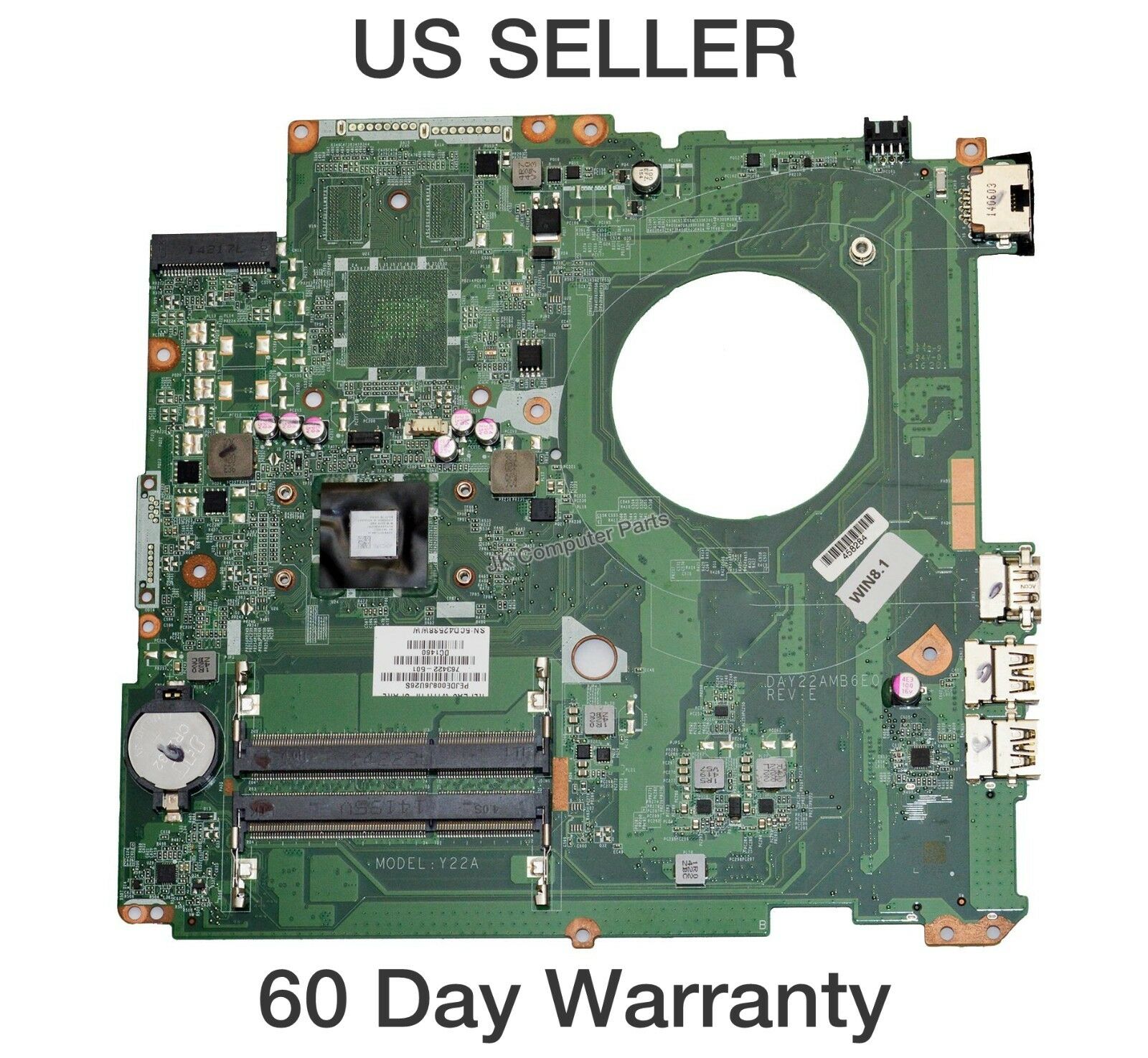HP Pavilion 17-F Laptop Motherboard w/ AMD A8-6410 2GHz CPU 763422-501 No accessories are included with the