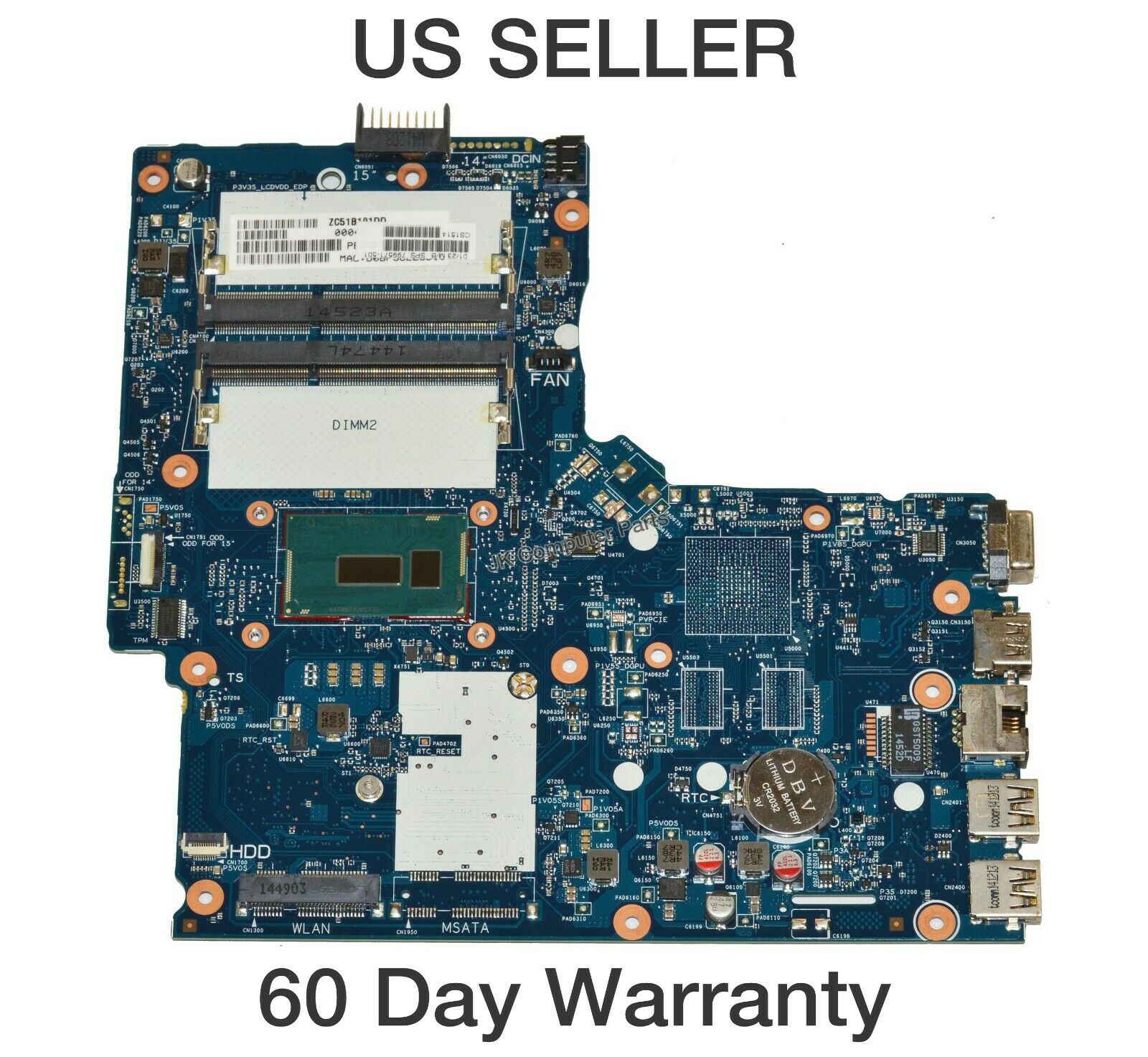 HP 350 G2 Laptop Motherboard w/ Intel i5-5200U 2.2GHz CPU 799571-501 CPU Speed: 2.2 GHz MPN: 799571-501 In