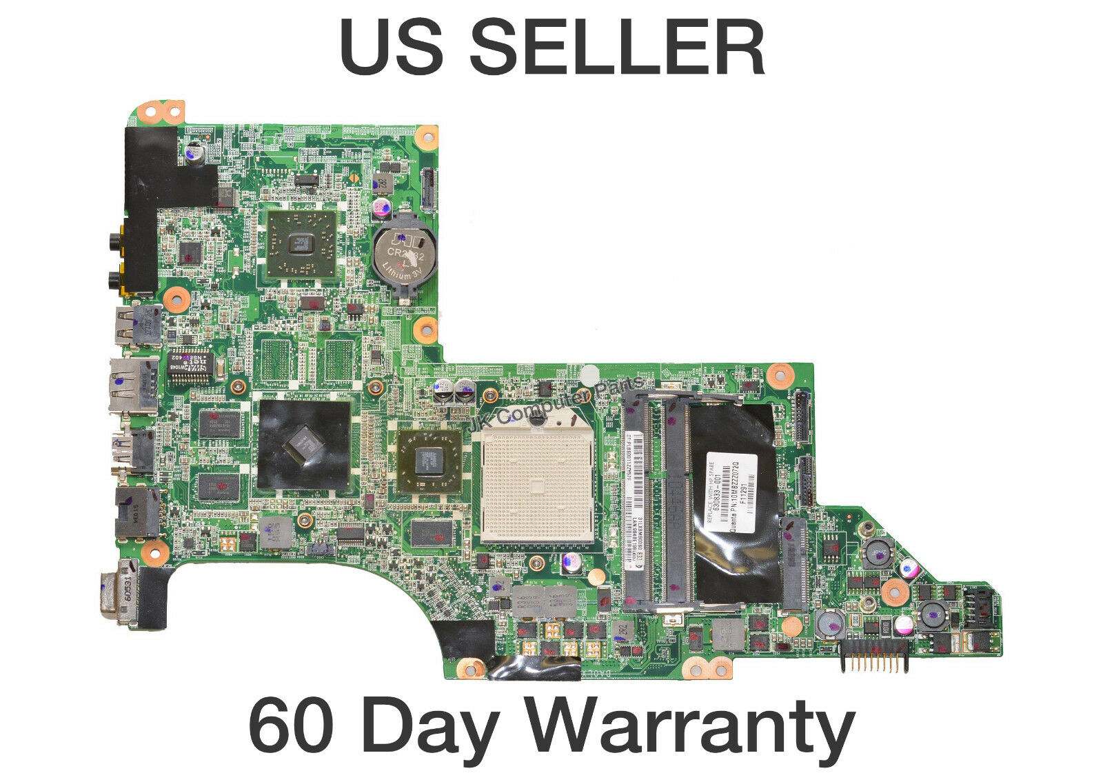 HP DV7-4000 AMD Laptop Motherboard s1 630833-001 630833001 Brand: HP Compatible CPU Brand: AMD MPN: 63083