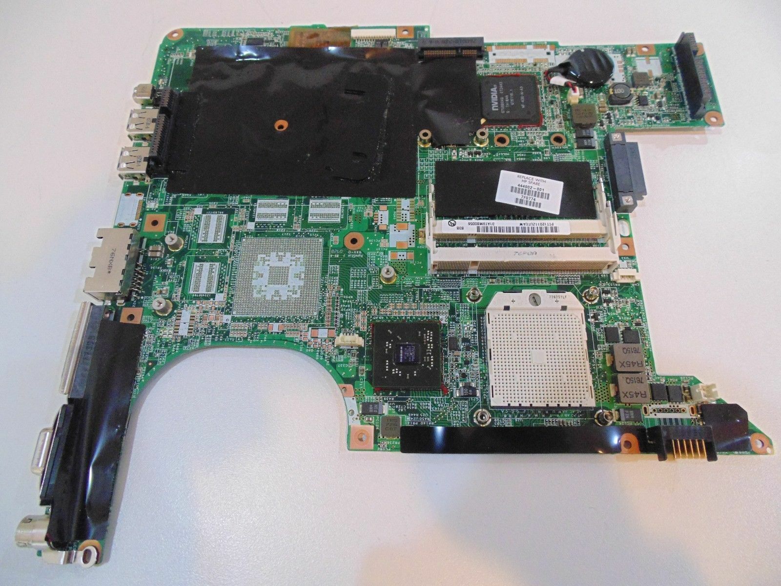 Genuine HP DV9000 DV9008NR DV9010US Motherboard 444002-001 AMD Tested. Nice. Motherboard only Tracking N - Click Image to Close