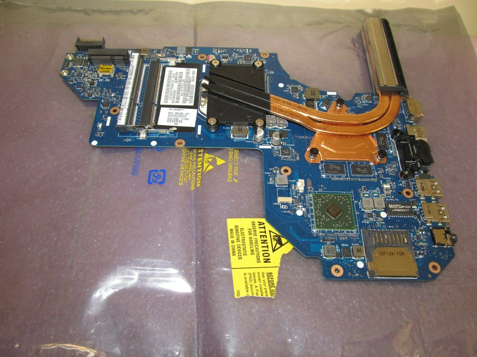 HP Pavilion M6-1068CA M6-1000 Motherboard AMD A8 HD7670M/2GB 687229-001 LA-8712P On sale is a working Mother