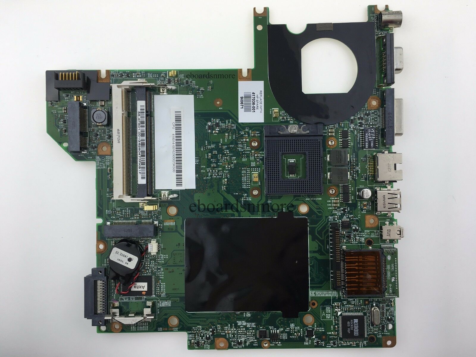 417036-001 Motherboard for HP DV2000 Laptop, Intel HD,48.4F501.011 05232-1 Socket Type: SEE PICS OR DESCRIPT - Click Image to Close