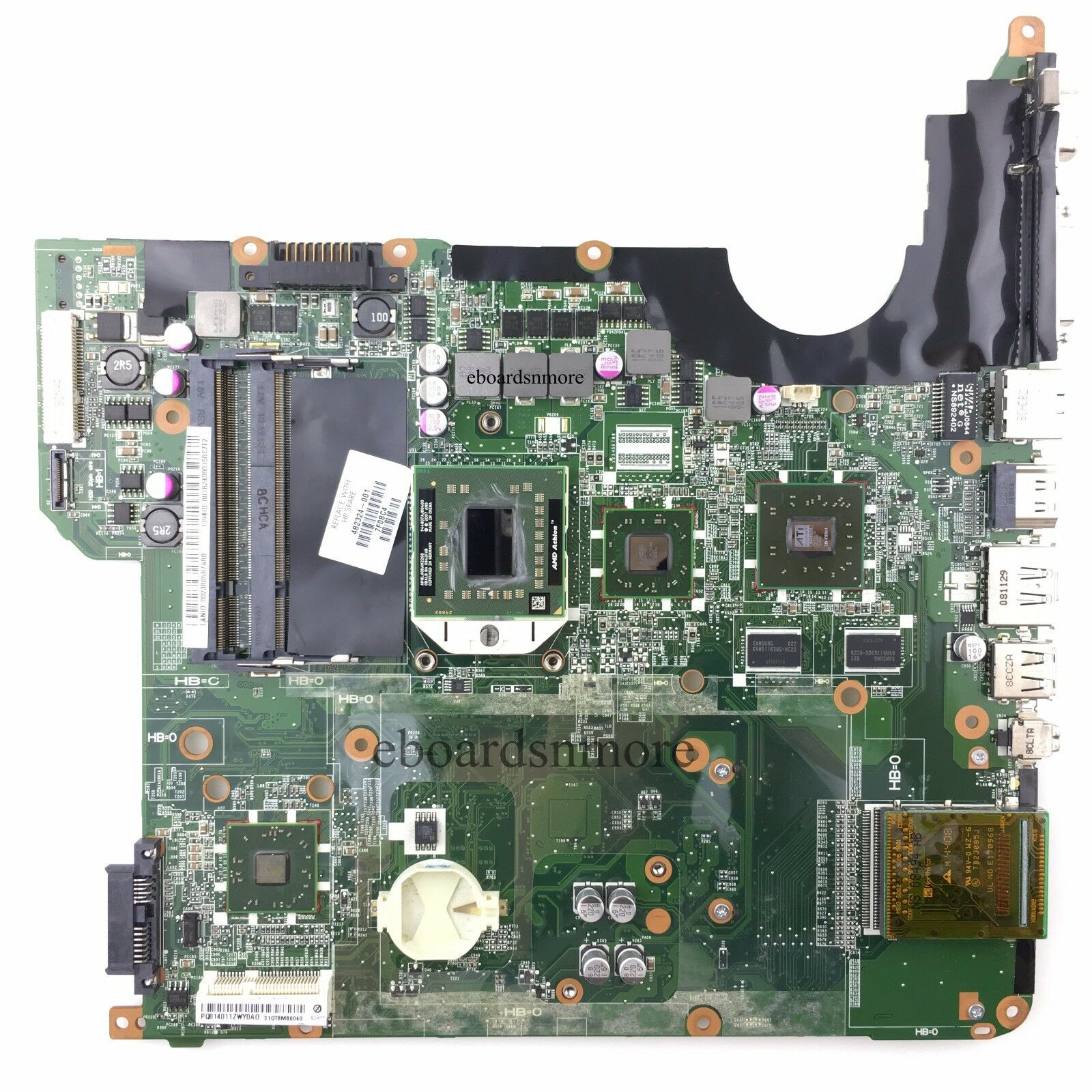 482324-001 AMD motherboard for HP DV5-1000 Laptops, ATI graphics Compatible CPU Brand: AMD Number of Memory - Click Image to Close