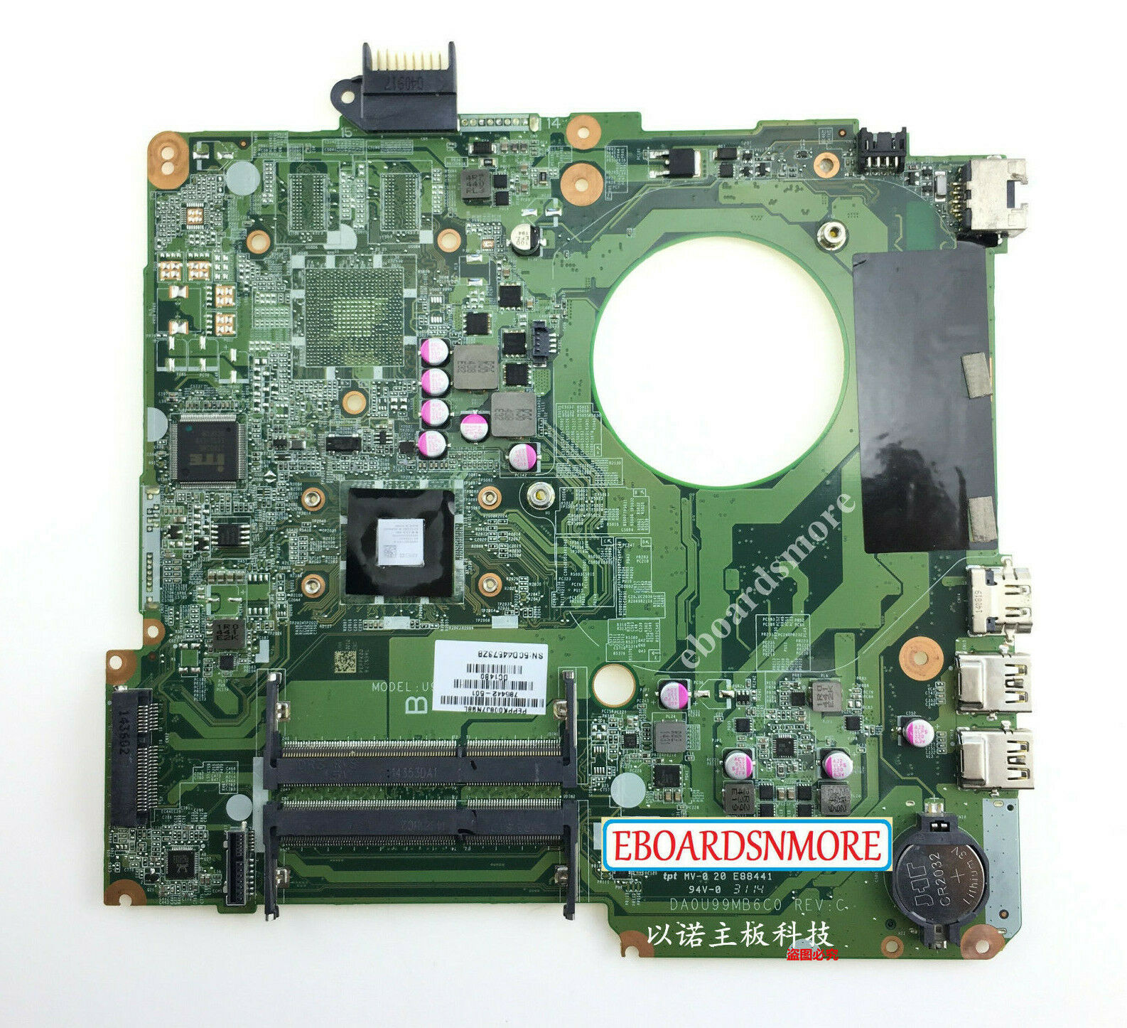 785442-501 AMD Motherboard for HP 15-F Laptop, DA0U99MB6C0 A8-6410 DDR3 EXC COND Compatible CPU Brand: AMD
