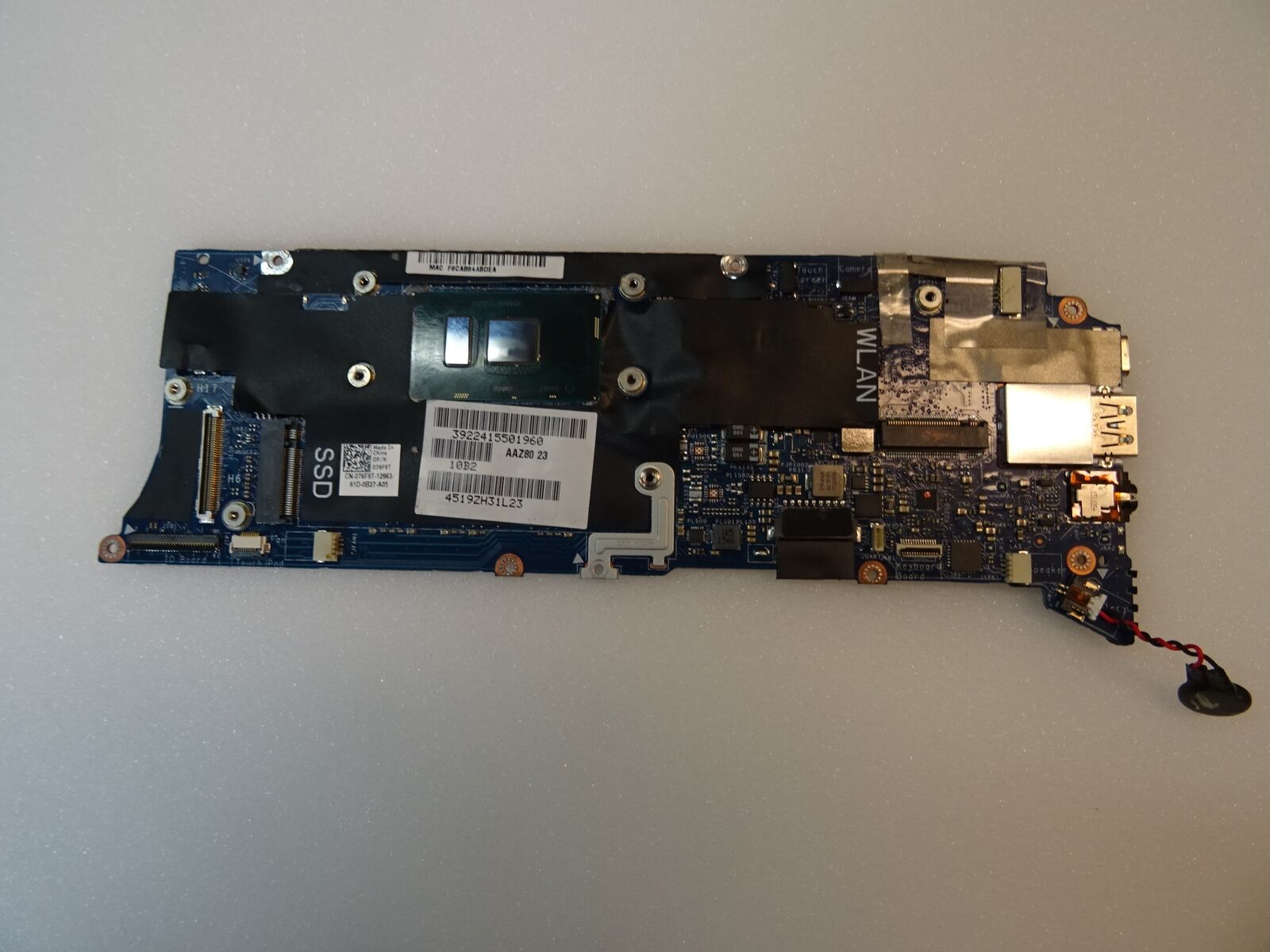 Dell XPS 13 9350 Laptop Motherboard AAZ80 LA-C881P 076F9T SR2EY Core i5-6200U Brand: Dell Compatible Model - Click Image to Close