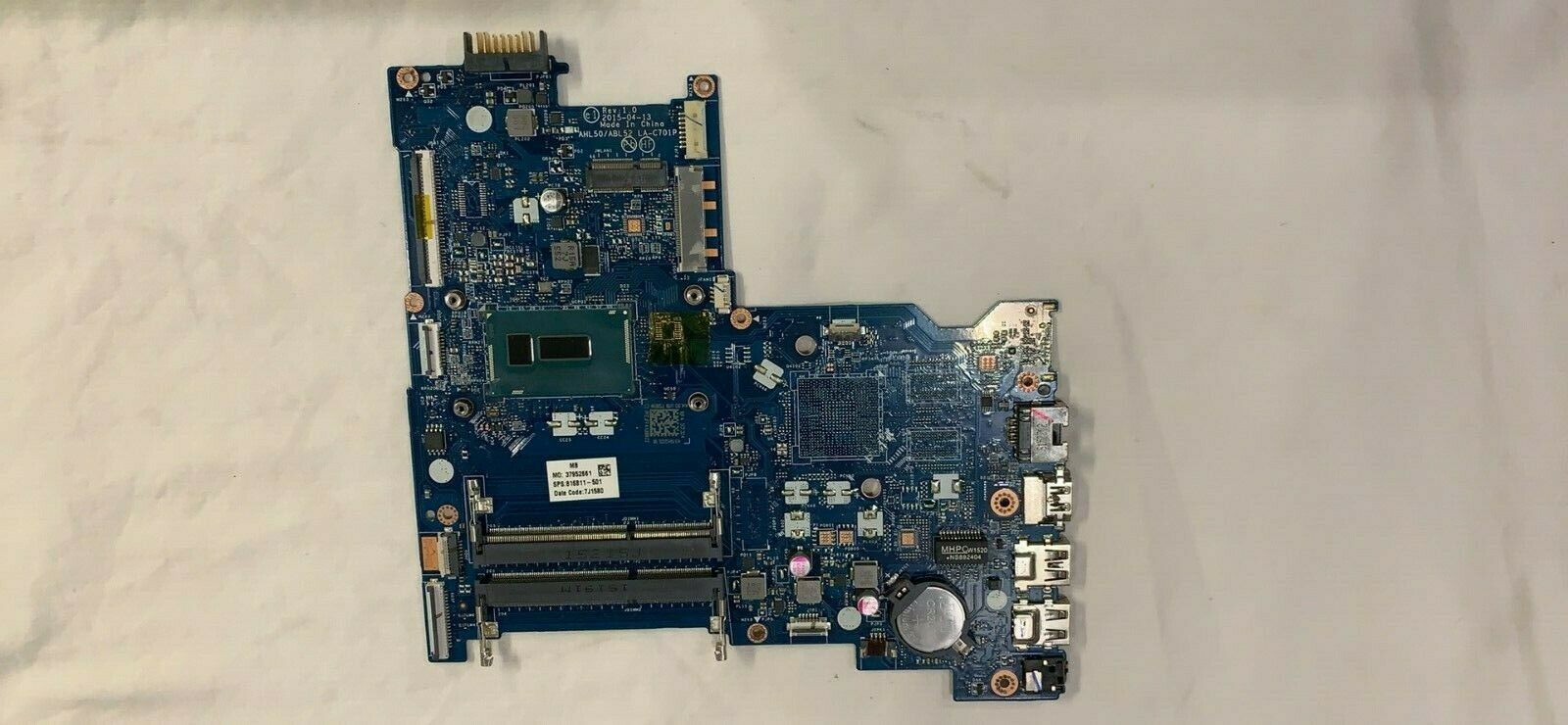 HP Laptop Motherboard 15-AC121DX 15-AC113CL 816811-501 Intel i3-5010U CPU 2.1GHz Why buy from us? In busi - Click Image to Close