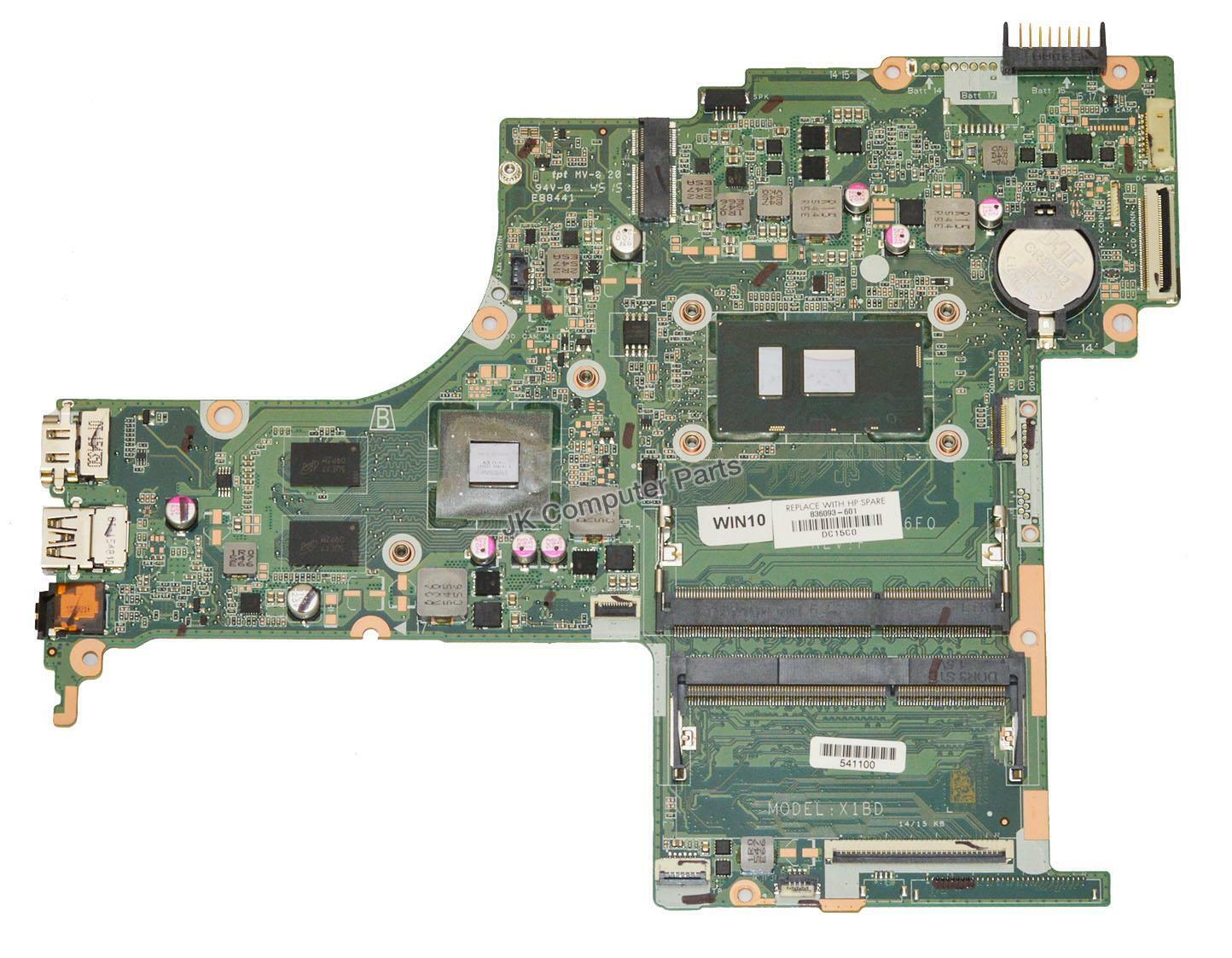 HP 15-AN051DX Laptop Motherboard w/ Intel i7-6500U 2.5Ghz CPU DAX1BDMB6F0 This motherboard is pulled from a