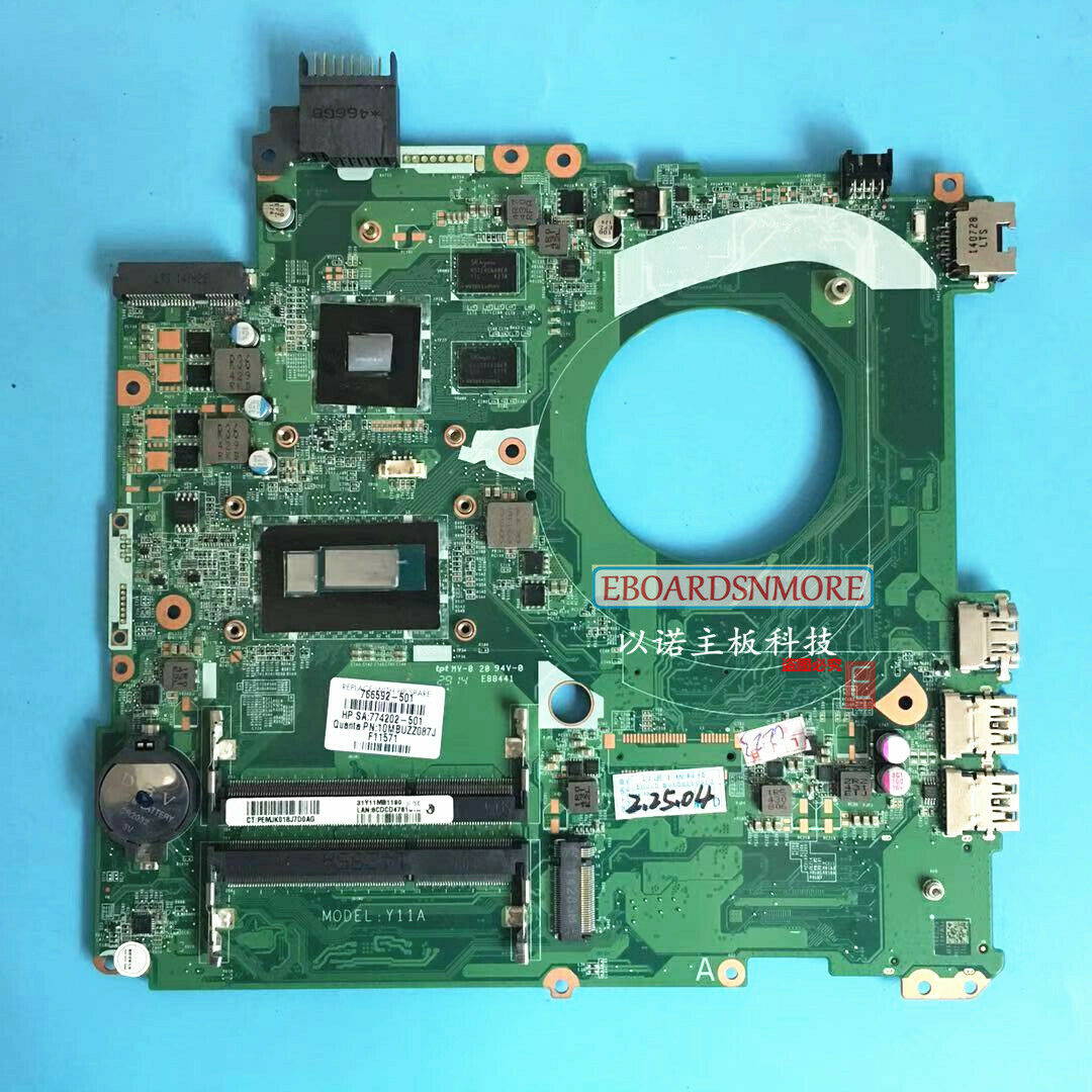 HP ENVY 15-K Laptop Motherboard w/ i7-4510UCPU 766592-501 DAY11AMB6E0 840M GPU Compatible CPU Brand: Intel