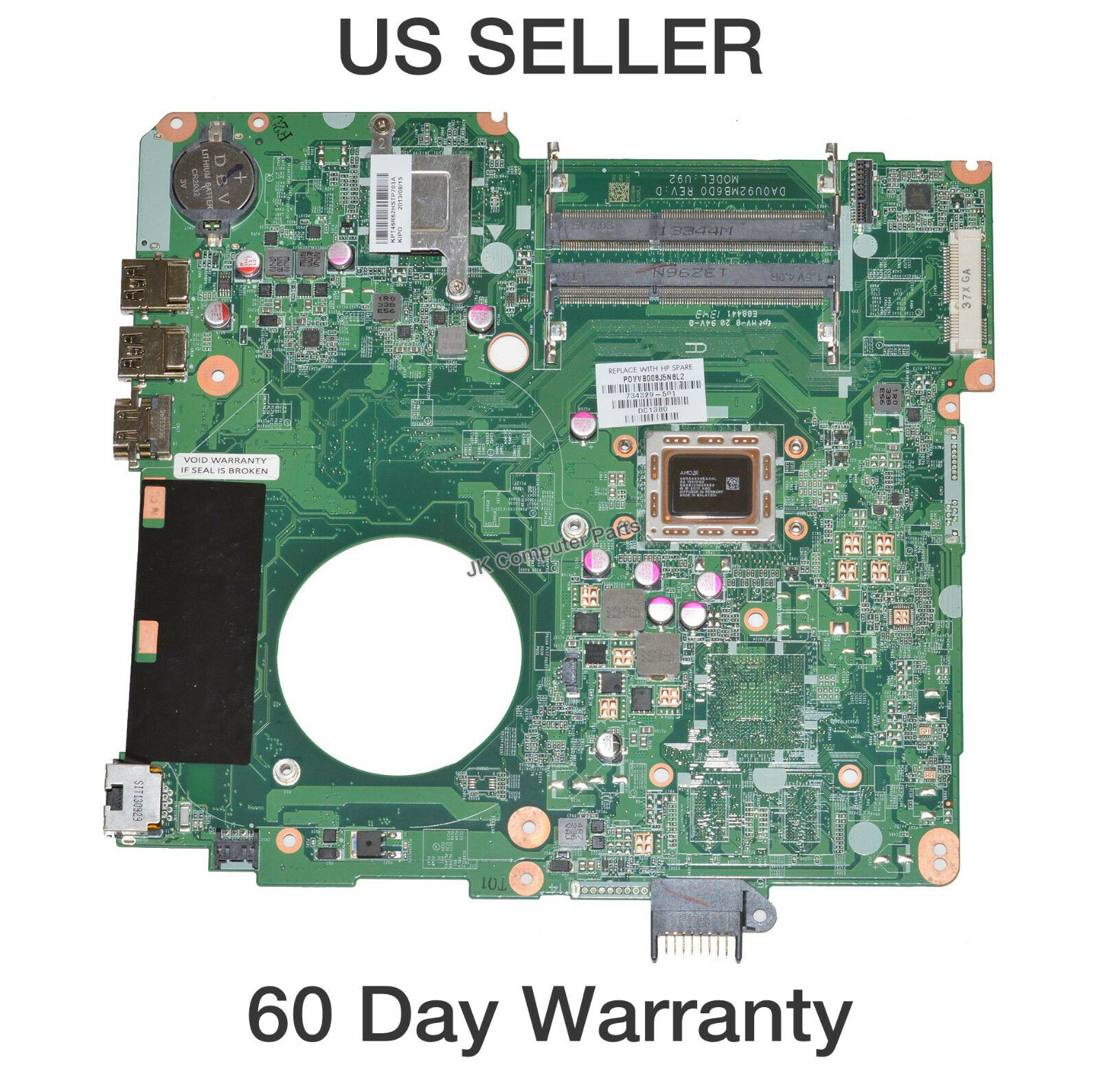 HP 15-N Laptop Motherboard w/ AMD A8-5545M 1.7Ghz CPU 31U92MB00E0 DA0U92MB6D0 Brand: HP Compatible CPU Bra