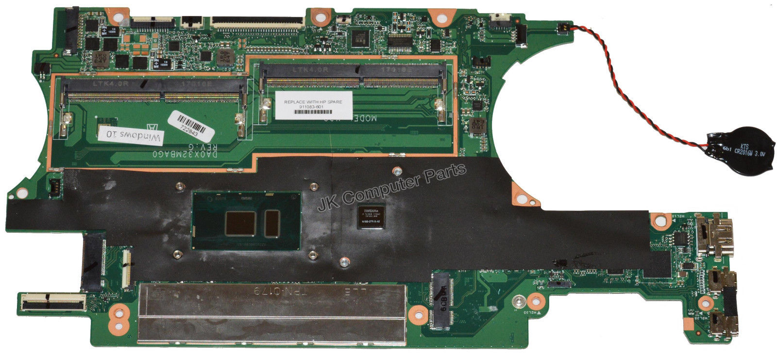 HP X360 15-BL Laptop Motherboard 940MX/2GB w/ i7-7500U 2.7Ghz CPU 911083-601 Brand: HP Compatible CPU Bran