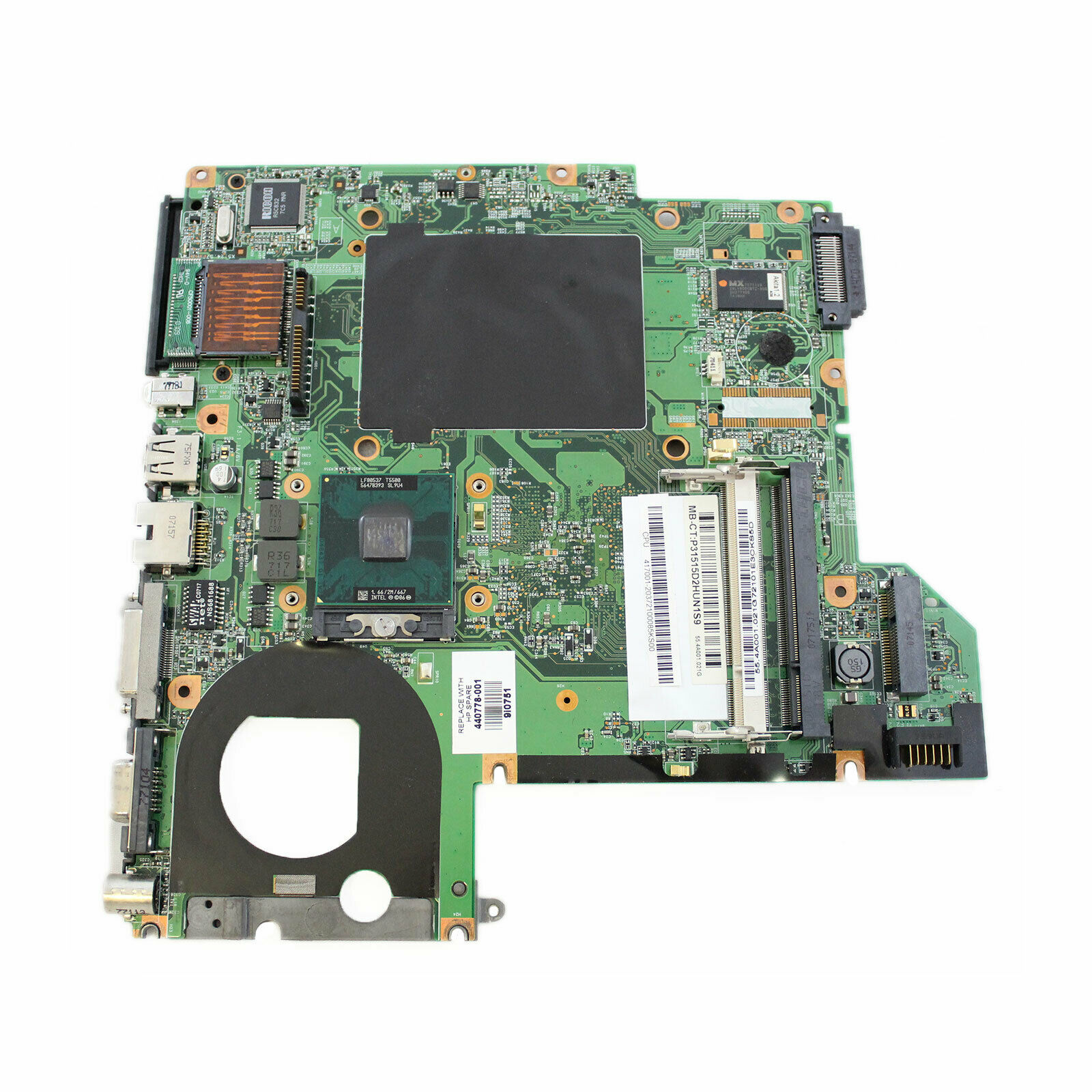 HP dv2000 motherboard intel core 2 Duo t5500 uma motherboard 440778-001 used MPN: 440778-001 Compatibilidad