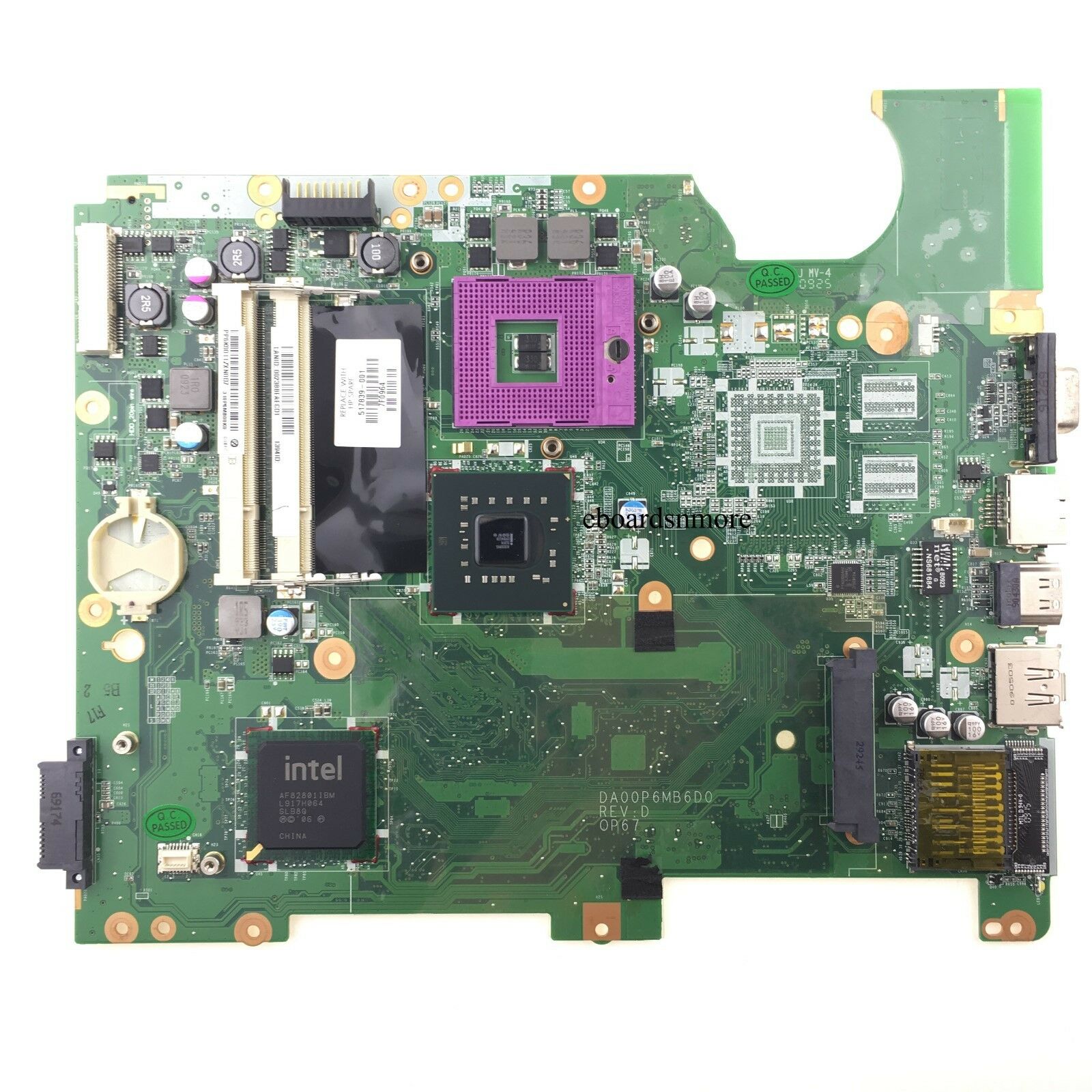 517839-001 for HP Compaq CQ61 G61 Laptop Intel Motherboard,GM45 chipset,Grade A Compatible CPU Brand: Intel