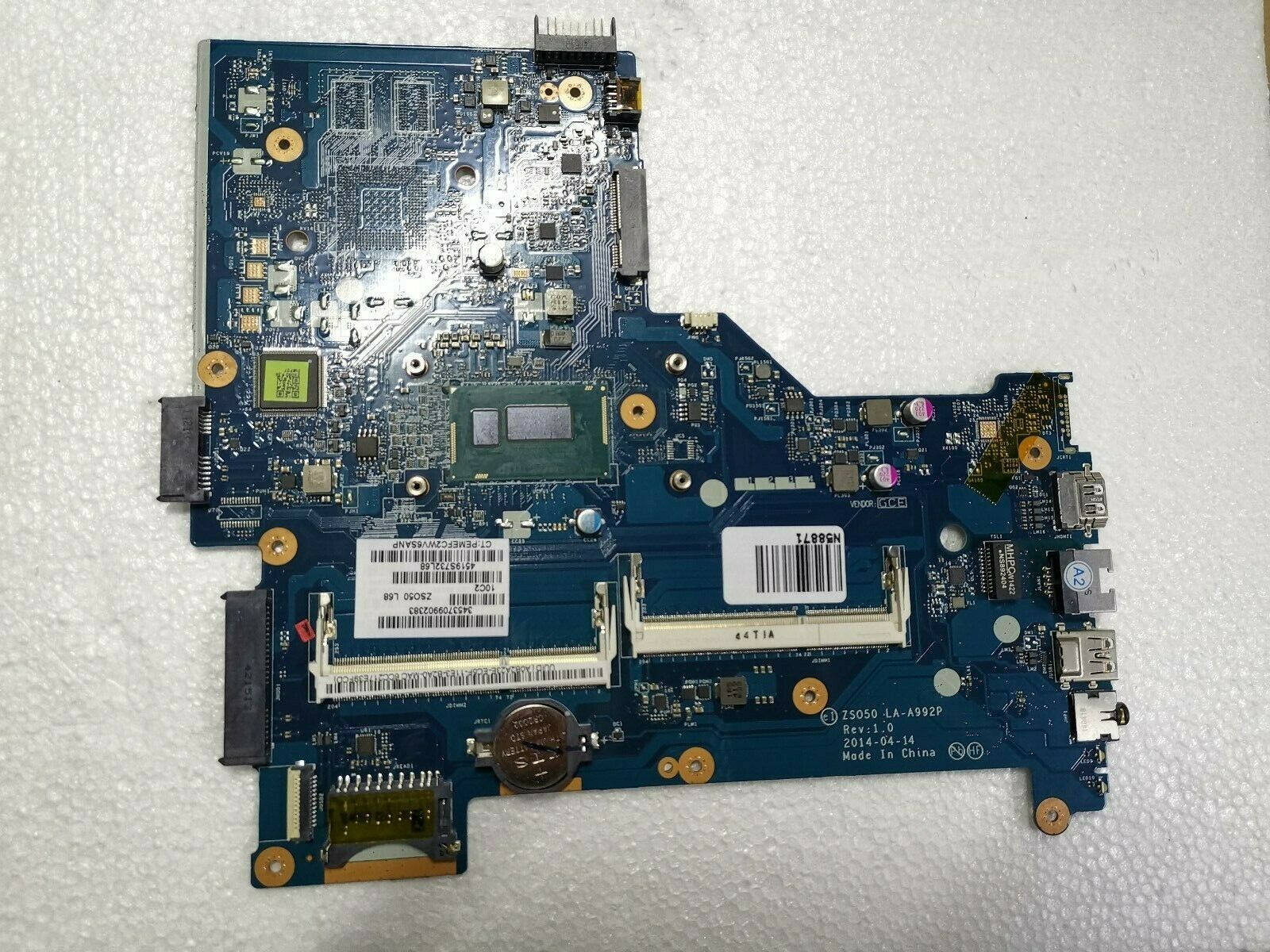 HP 15-R 784567-501 Laptop Motherboard LA-A992P With SR1EB ZSO50 i7-4510U Brand Name: HP Part Number: 784567